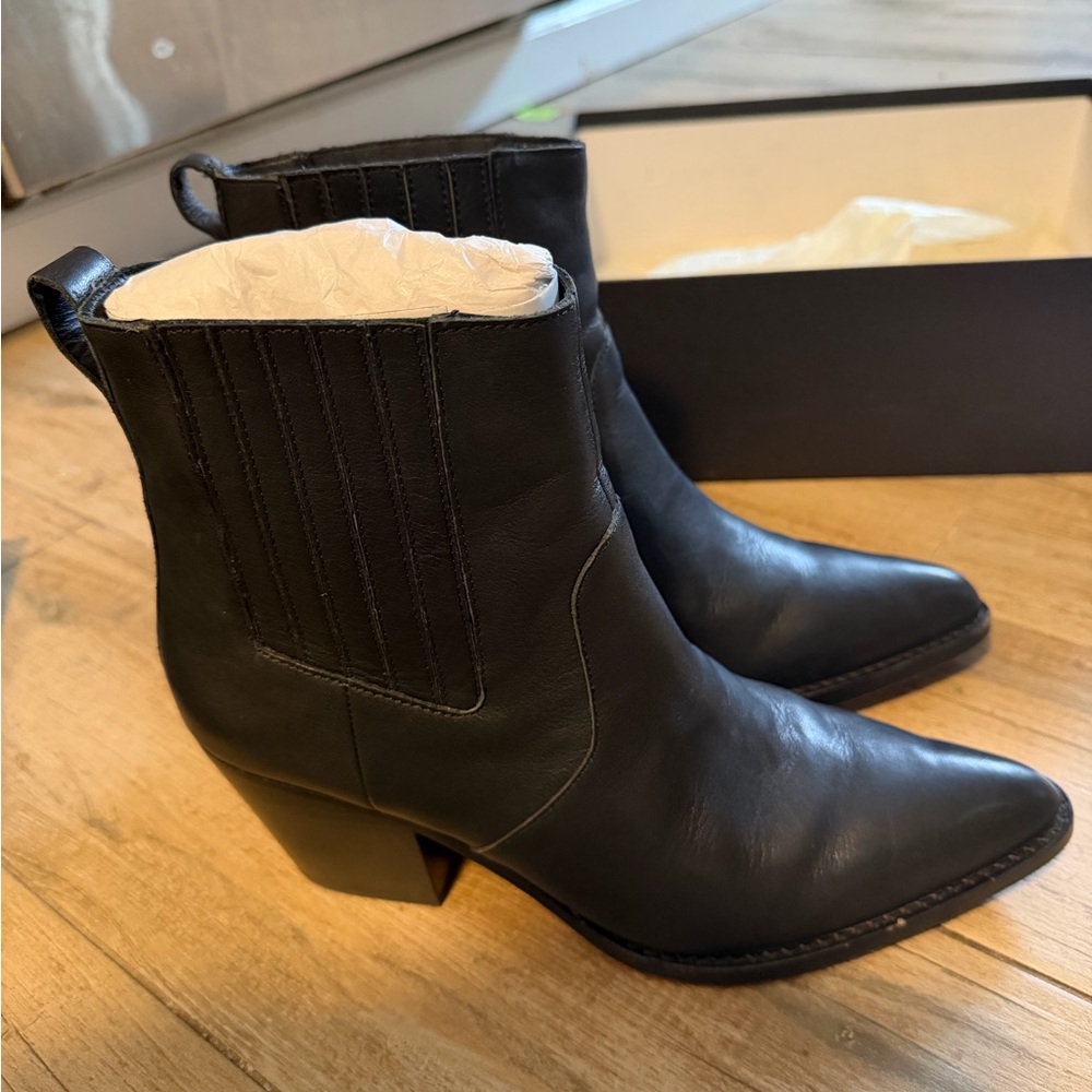 J. Crew Black Leather Chelsea Ankle Boots - Picture 4 of 5
